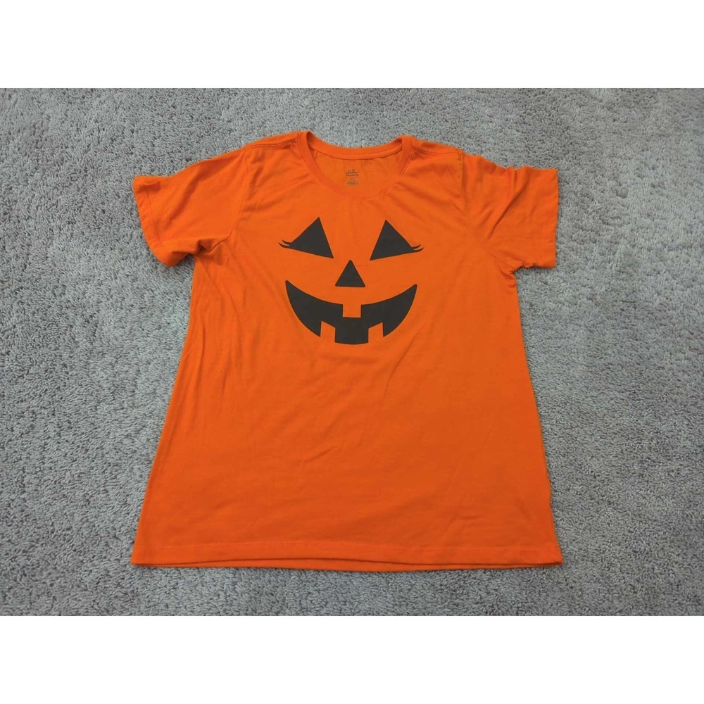 Celebrate Halloween T Shirt L Orange Short Sleeve Jack-O'-Lantern Graphic‎